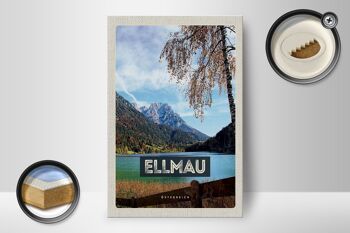 Panneau en bois voyage 12x18 cm Ellmau Autriche montagnes lac nature 2