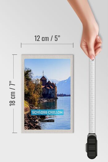 Panneau en bois voyage 12x18 cm Lac Léman Suisse Château de Chillon 4