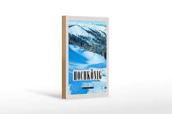 Panneau en bois voyage 12x18 cm Hochkönig piste de ski hiver neige nature 1