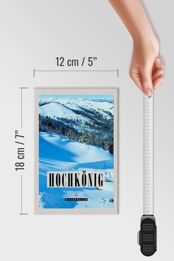 Panneau en bois voyage 12x18 cm Hochkönig piste de ski hiver neige nature 4