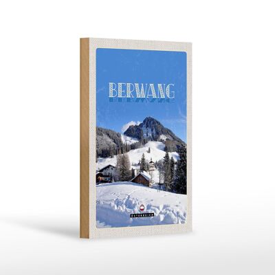 Cartello in legno da viaggio 12x18 cm Berwang Austria vacanza sugli sci sulla neve