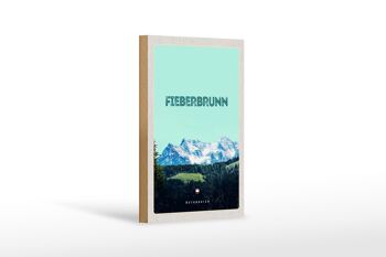 Panneau en bois voyage 12x18 cm Fieberbrunn Autriche randonnée en forêt 1