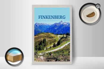 Panneau en bois voyage 12x18 cm Finkenberg vue sur les forêts et les montagnes 2