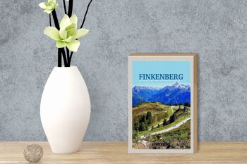 Panneau en bois voyage 12x18 cm Finkenberg vue sur les forêts et les montagnes 3