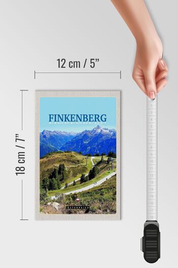 Panneau en bois voyage 12x18 cm Finkenberg vue sur les forêts et les montagnes 4