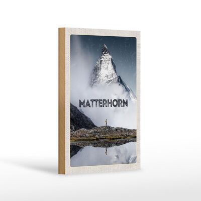 Holzschild Reise 12x18 cm Matterhorn Schweiz Wanderung Berg