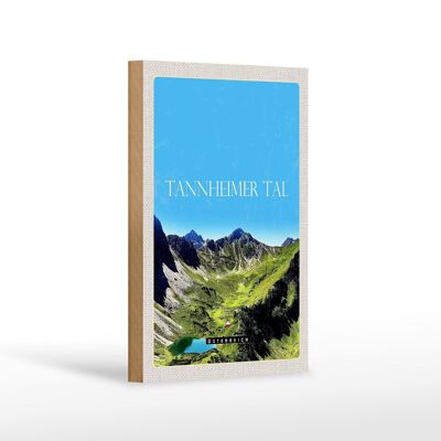 Cartel de madera viaje 12x18 cm Valle de Tannheimer Austria montañas naturaleza