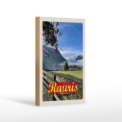 Cartel de madera viaje 12x18 cm Valle de Rauris Austria senderismo naturaleza