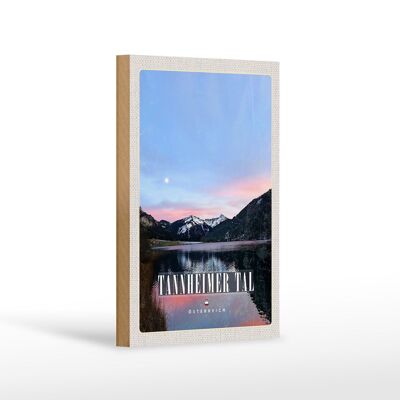 Cartel de madera viaje 12x18 cm Tannheimer Tal Lago Naturaleza Amanecer