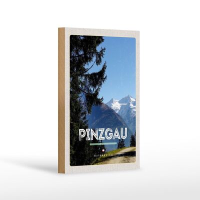 Holzschild Reise 12x18 cm Pinzgau Wälder Natur Wanderung Berge