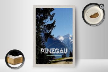 Panneau en bois voyage 12x18 cm Forêts de Pinzgau nature randonnée montagnes 2