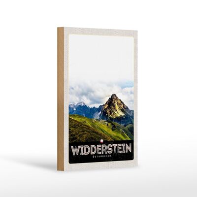 Holzschild Reise 12x18 cm Widderstein Österreich Berge Natur