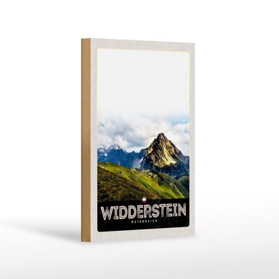 Panneau en bois voyage 12x18 cm Widderstein Autriche montagnes nature
