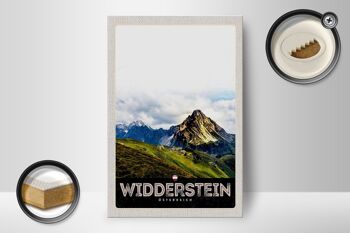 Panneau en bois voyage 12x18 cm Widderstein Autriche montagnes nature 2