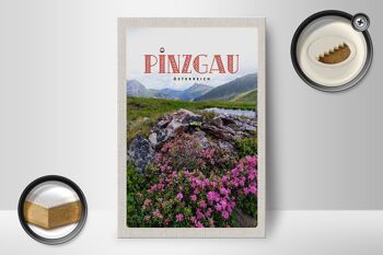 Panneau en bois voyage 12x18 cm Pinzgau Autriche fleurs nature montagnes 2