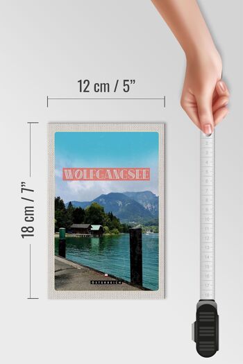Panneau en bois voyage 12x18 cm Wolfgangsee lac ville nature vacances 4