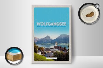 Panneau en bois voyage 12x18 cm Lac Wolfgangsee destinations de vacances nature 2