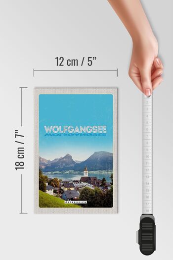Panneau en bois voyage 12x18 cm Lac Wolfgangsee destinations de vacances nature 4