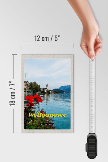 Panneau en bois voyage 12x18 cm Lac Wolfgangsee vacances en famille nature 4