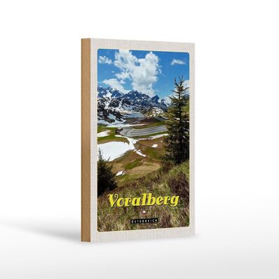 Cartello in legno da viaggio 12x18 cm Vorarlberg Austria vacanza nella foresta naturale