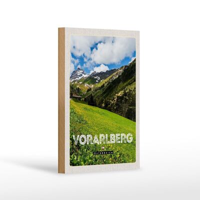 Cartel de madera viaje 12x18 cm Vorarlberg Austria bosques naturaleza