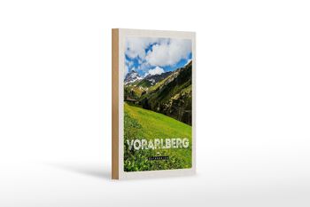 Panneau en bois voyage 12x18 cm Vorarlberg Autriche forêts nature 1