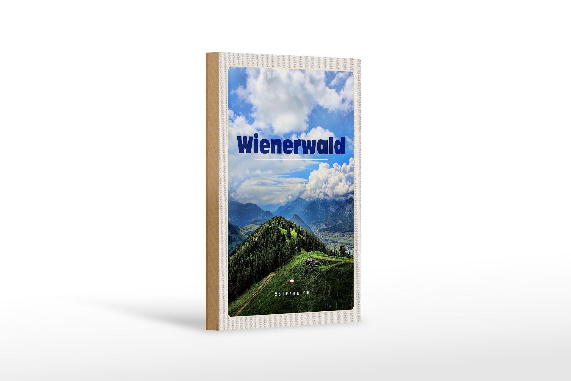 Cartel de madera viaje 12x18 cm Bosques de Viena Austria Bosques Naturaleza
