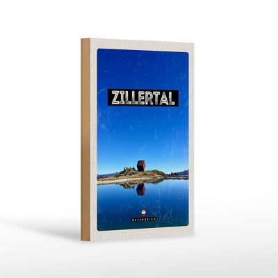 Cartello in legno da viaggio 12x18 cm Zillertal Austria escursione nelle foreste
