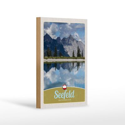 Cartel de madera viaje 12x18 cm Seefeld Austria bosque senderismo naturaleza