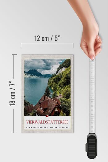 Panneau en bois voyage 12x18 cm Lac des Quatre-Cantons Suisse nature 4