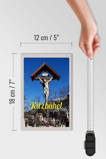 Panneau en bois voyage 12x18 cm Kitzbühel Autriche Sculpture de Jésus 4