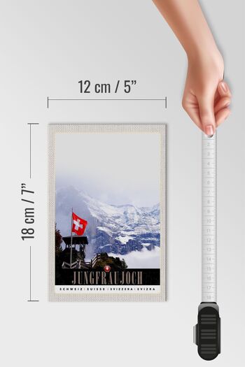 Panneau en bois voyage 12x18 cm Jungfraujoch Suisse hiver rêve nature 4