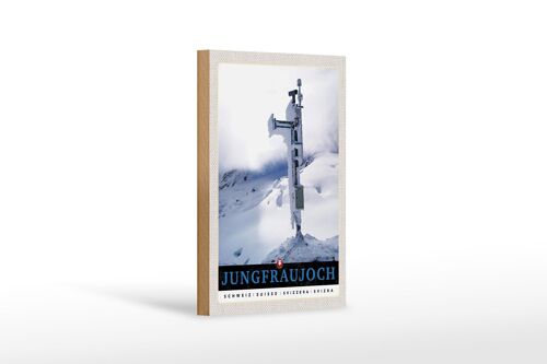 Holzschild Reise 12x18 cm Jungfraujoch Schweiz Winterzeit Natur
