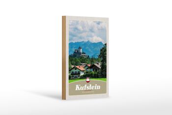 Panneau en bois voyage 12x18 cm Kufstein Autriche forêts montagnes nature 1