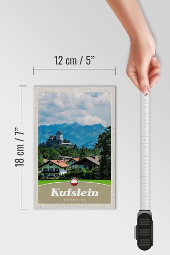 Panneau en bois voyage 12x18 cm Kufstein Autriche forêts montagnes nature 4