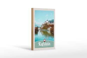 Panneau en bois voyage 12x18 cm Kufstein forêt randonnée nature vacances 1