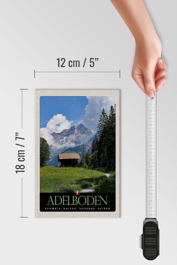 Panneau en bois voyage 12x18 cm Adelboden Suisse chalet forestier 4