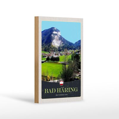 Cartel de madera viaje 12x18 cm Bad Häring Austria bosques valle naturaleza