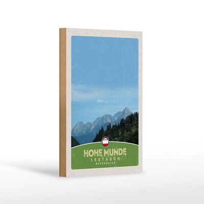 Holzschild Reise 12x18 cm Hohe Munde Leutasch Wälder Österreich