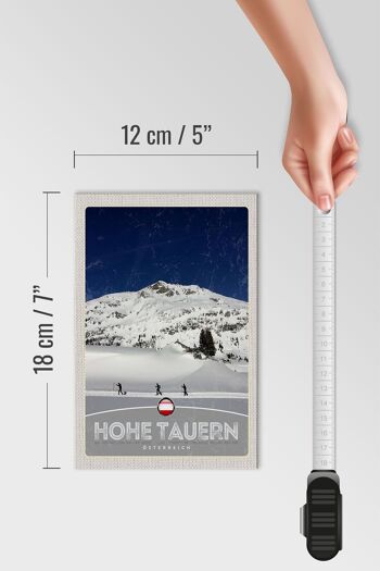 Panneau en bois voyage 12x18 cm Hohe Tauern randonnée à ski randonnée neige 4