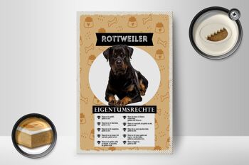 Panneau en bois indiquant 12x18 cm Cadeau de droits de propriété Rottweiler 2