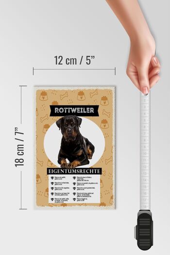 Panneau en bois indiquant 12x18 cm Cadeau de droits de propriété Rottweiler 4