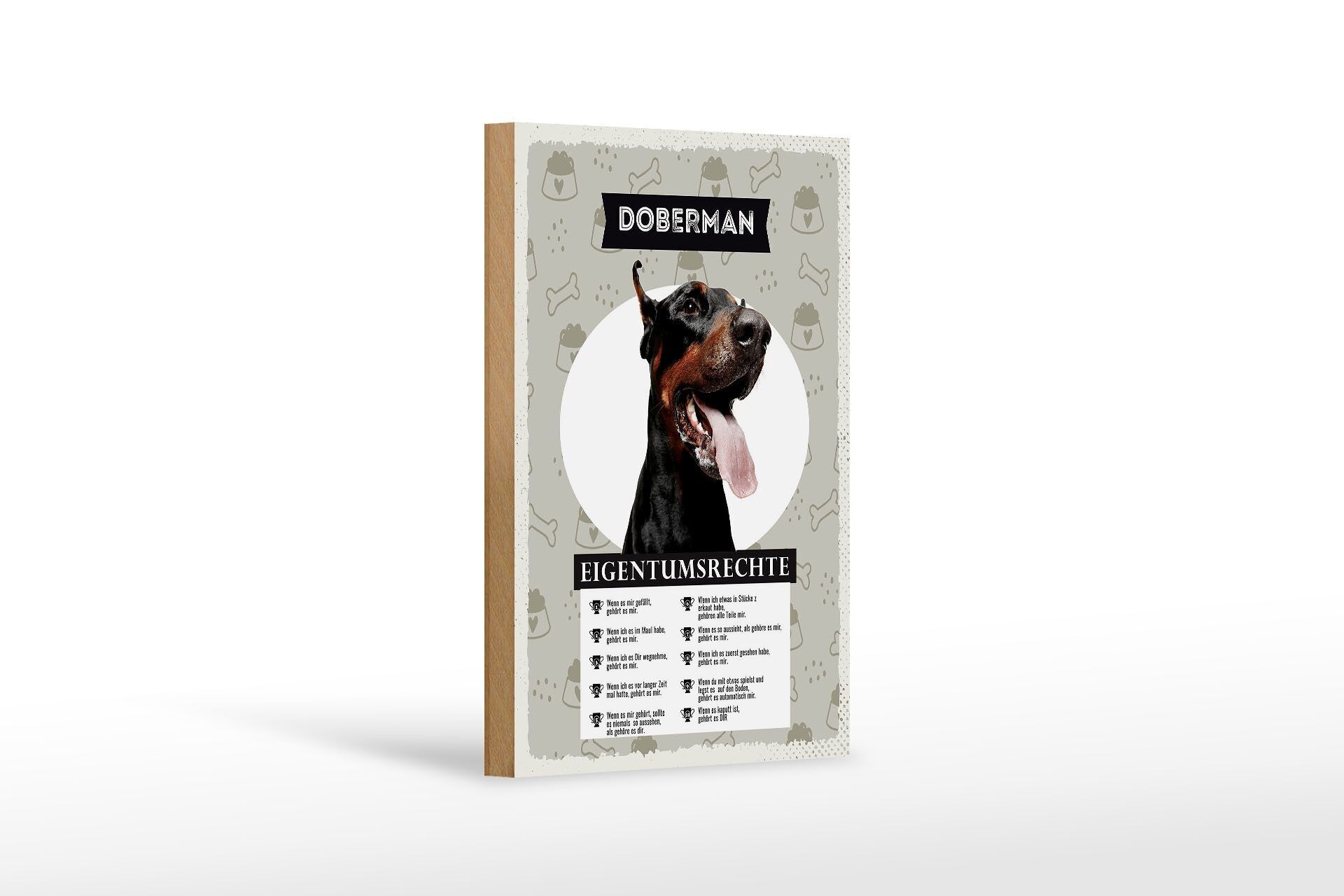 Cartello in legno con scritta 12x18 cm Regalo per i diritti di proprietà del Dobermann