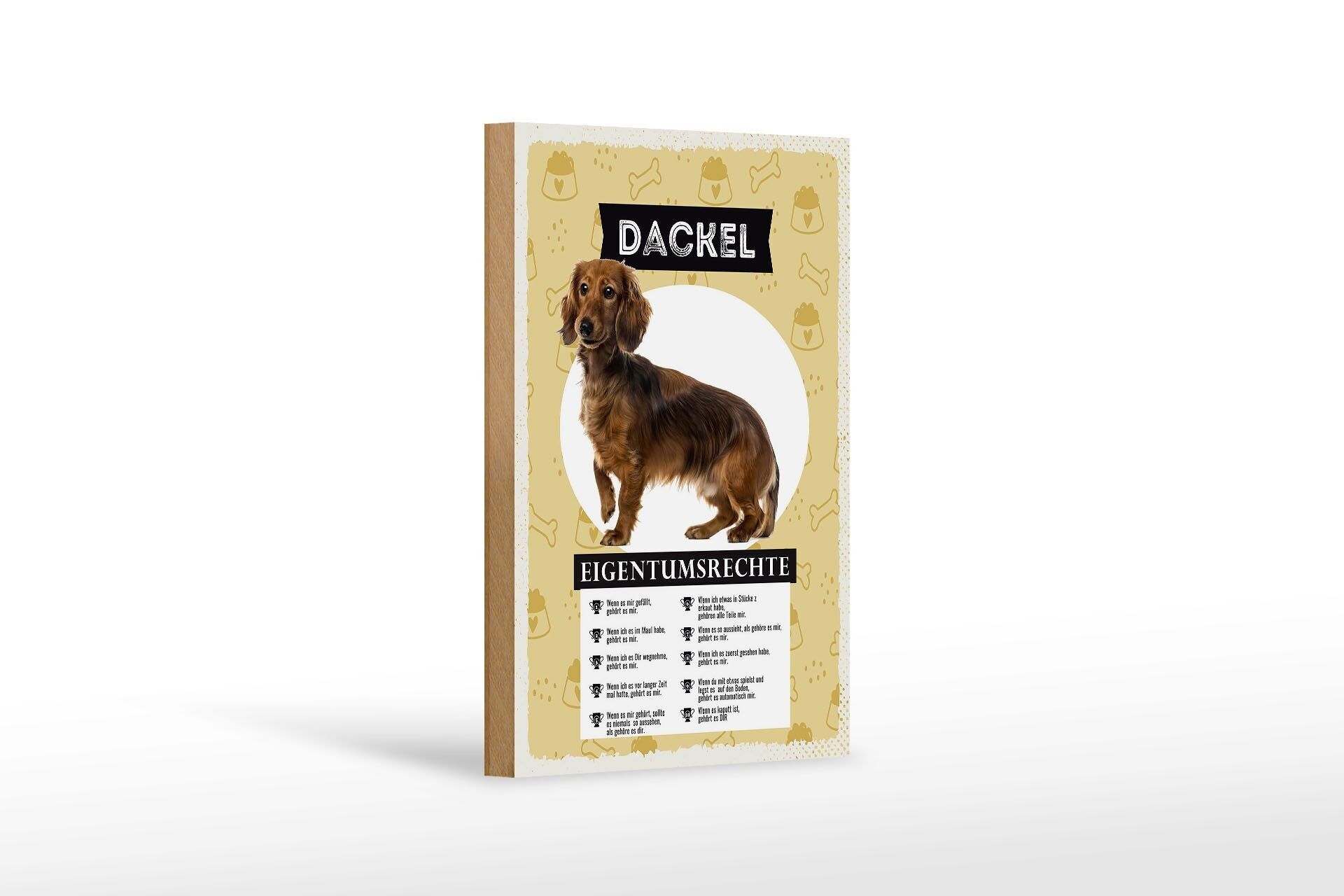 Cartello in legno con scritta 12x18 cm Decorazione regalo con diritti di proprietà del bassotto