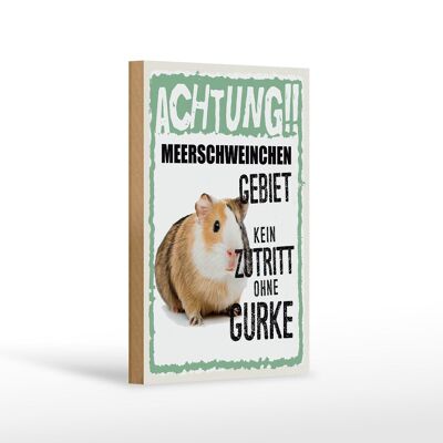 Holzschild Spruch 12x18 cm Tiere Achtung Meerschweinchen Dekoration