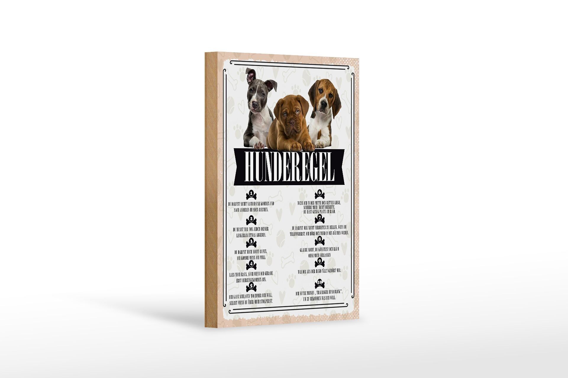 Cartello in legno con scritta 12x18 cm Regola del cane: non puoi chiamarmi