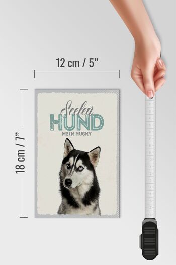 Panneau en bois animaux 12x18 cm, soul dog my husky, décoration cadeau 4
