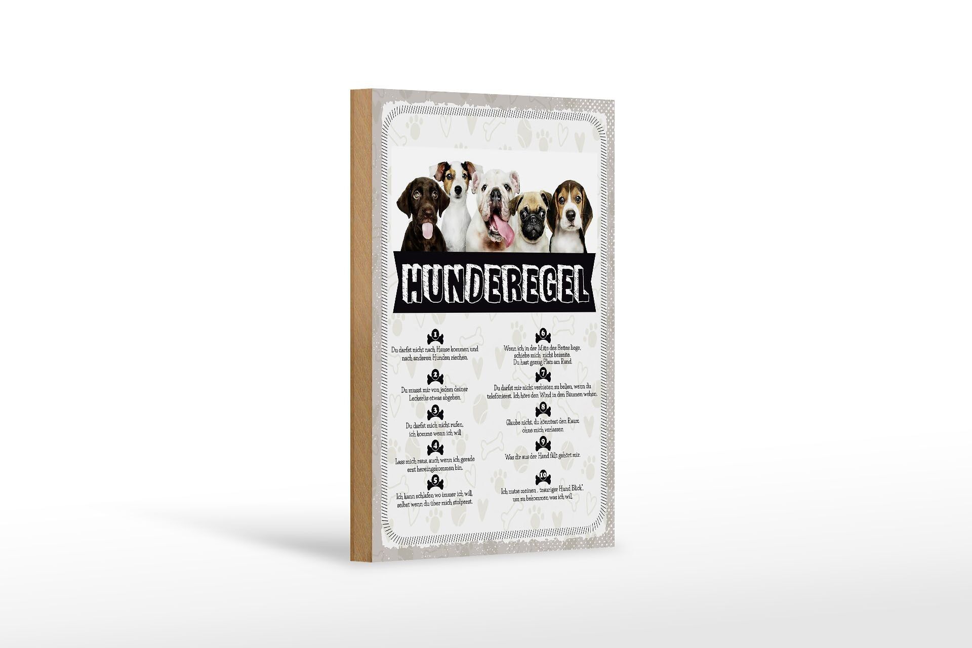 Cartello in legno con scritta 12x18 cm Regola cane lasciami uscire regalo