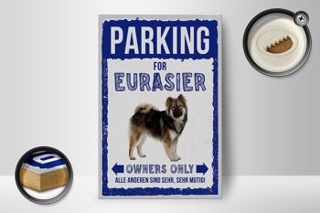 Panneau en bois indiquant 12x18 cm parking pour cadeau chien Eurasier 2
