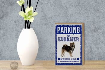Panneau en bois indiquant 12x18 cm parking pour cadeau chien Eurasier 3